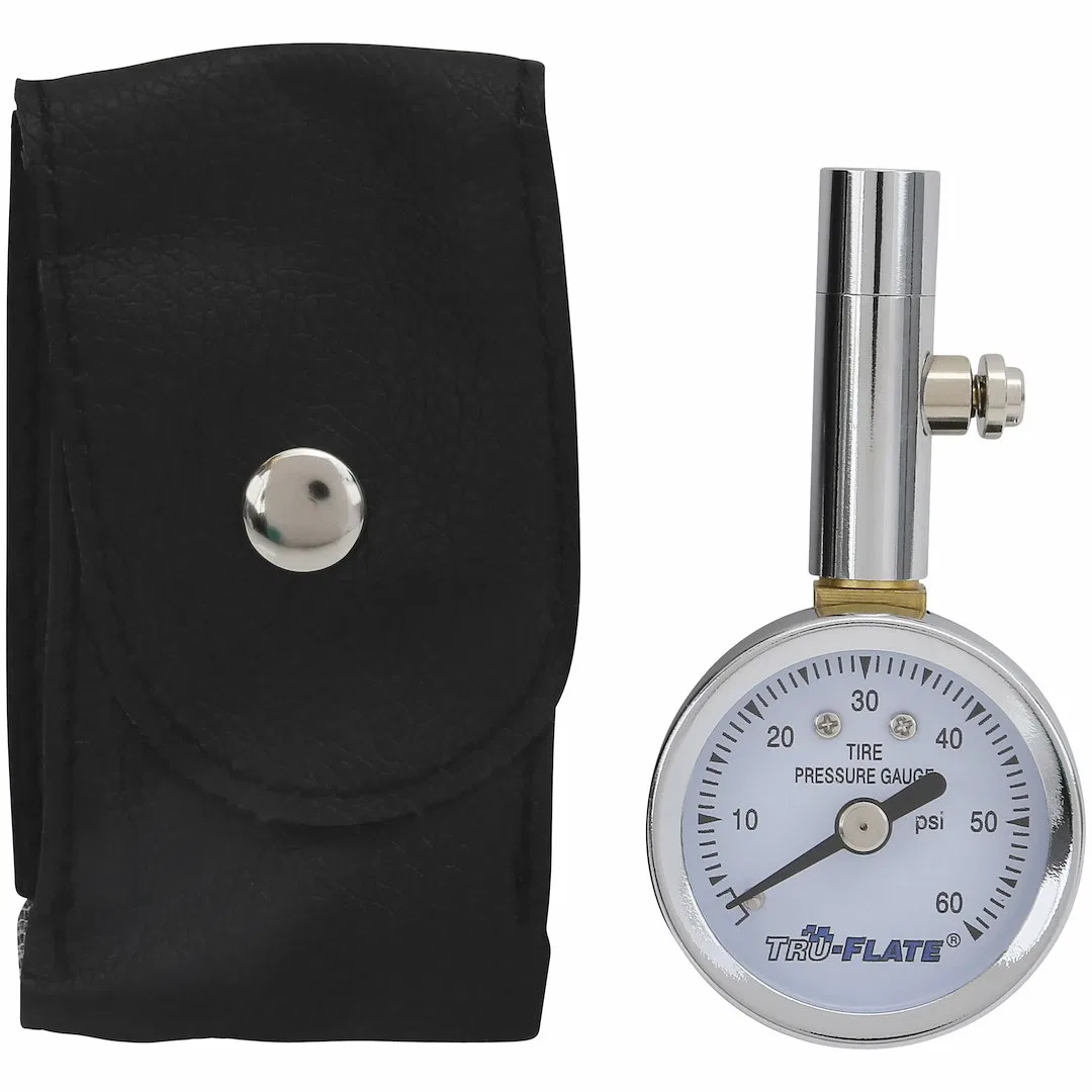 17-567 – TRUFLATE Tire Pressure Gauge, Mini Dial Style With Pressure Release Button Analog Display 5-60 Pounds Per Sq...